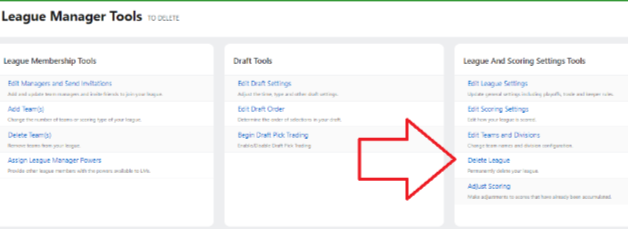 How to Delete Fantasy Football League